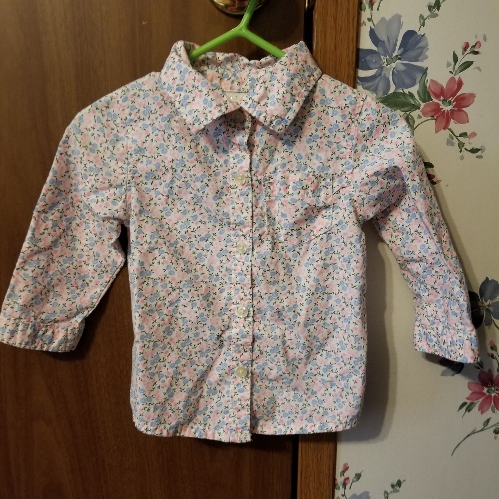 Carter's long sleeve button down floral shirt